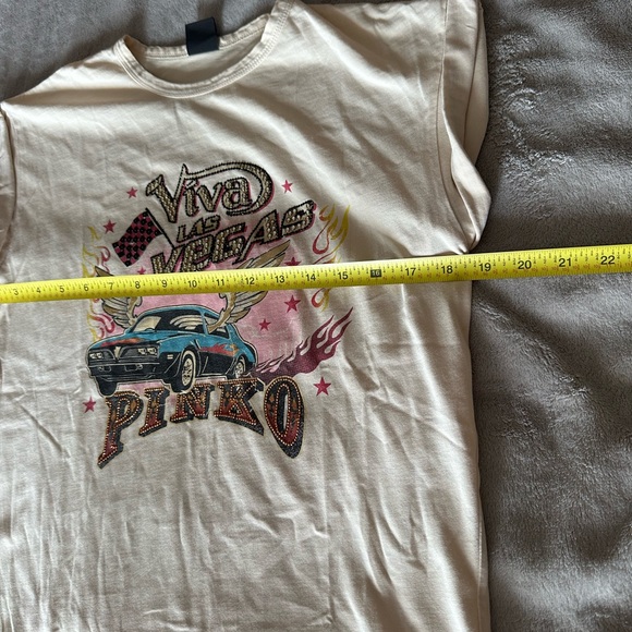 Pinko Beige Graphic Tee with Car Design - Picture 12 of 14
